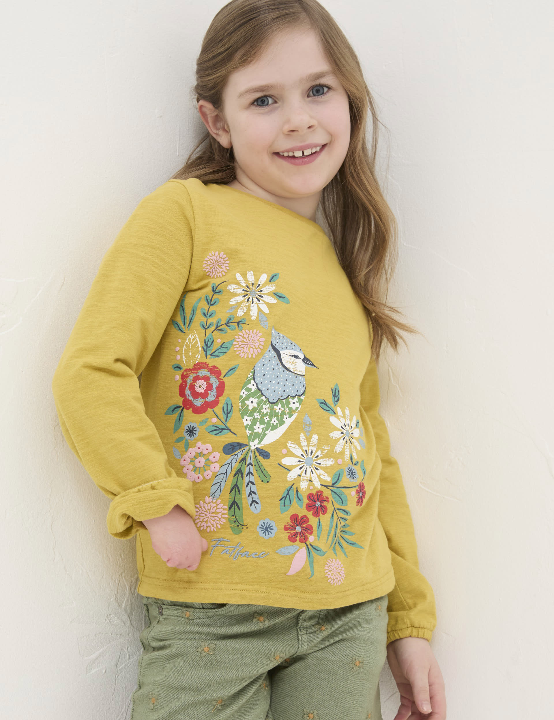 Pure Cotton Bird T-Shirt (3-13 Yrs) | FatFace | M&S