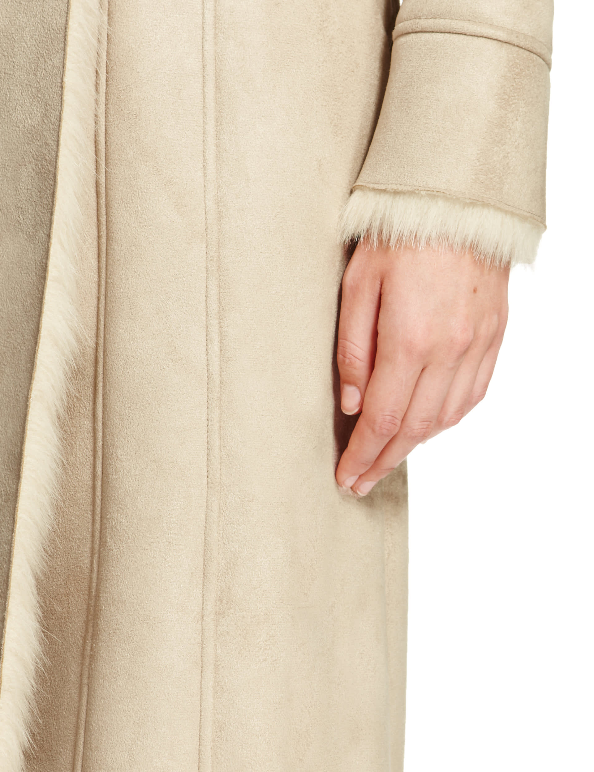 Faux Shearling Duffle Long Coat Image 2 of 9