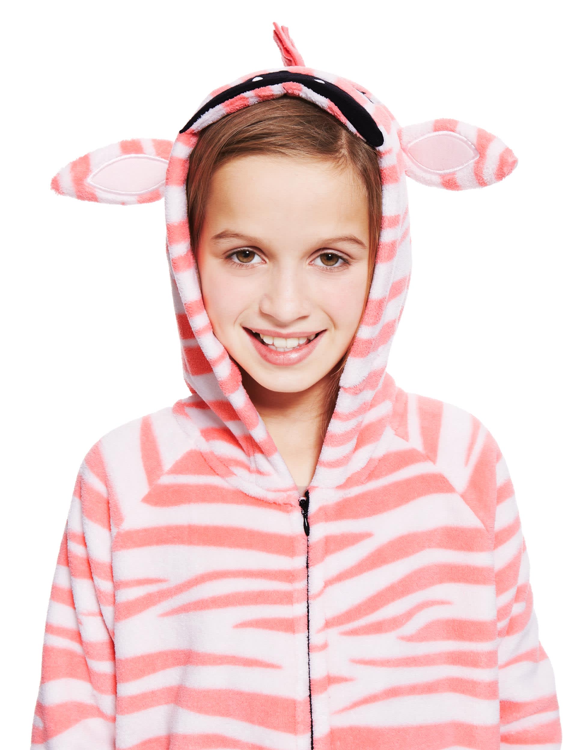 Hooded Soft & Cosy Zebra Fleece Onesie (6-16 Years) Image 2 of 5