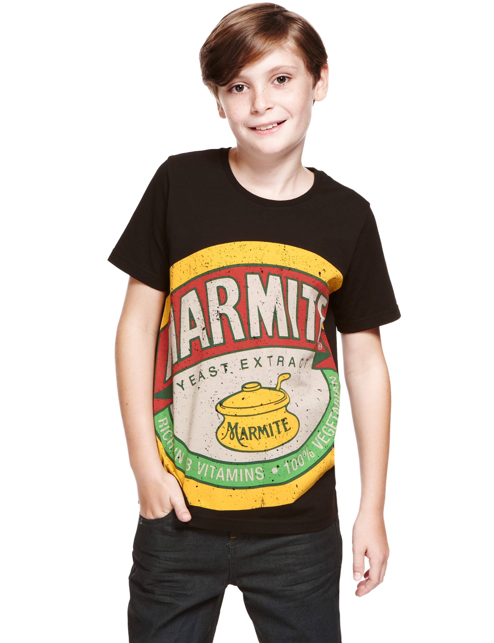 Pure Cotton Crew Neck Marmite T Shirt M S