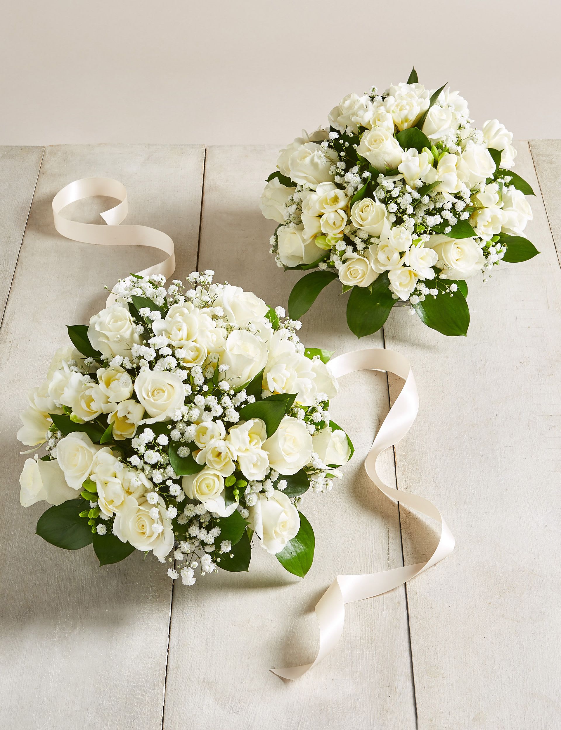 White Rose & Freesia - Additional Table Arrangements x 2 Image 1 of 1