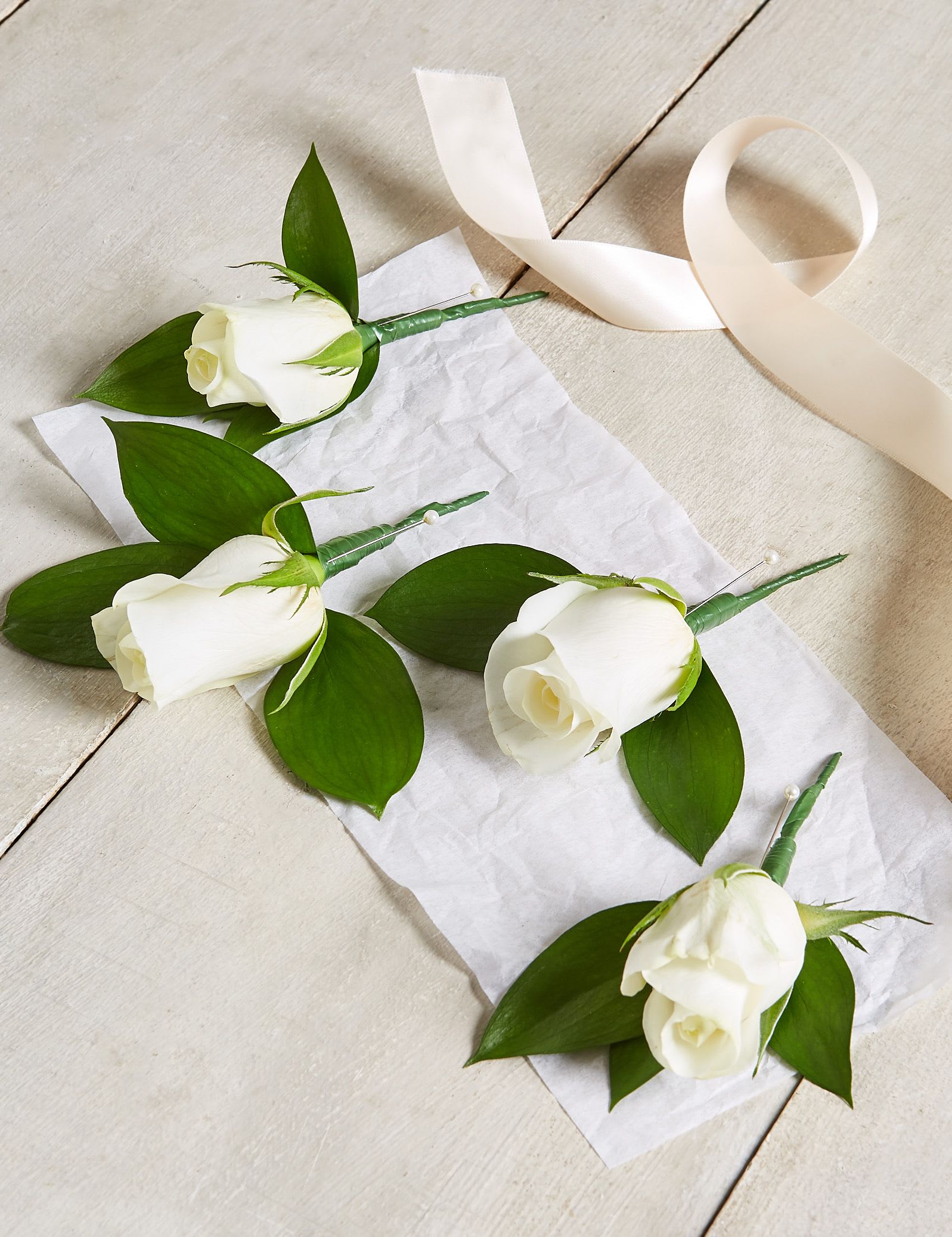 Yellow & White Rose & Freesia - Additional Guest Buttonholes x 4 Image 1 of 1
