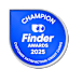 Badge reading Champion Finder Awards 2025 Customer Satisfaction Credit Cards
