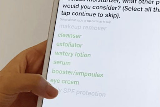 Answer a few quick questions about your skincare preferences