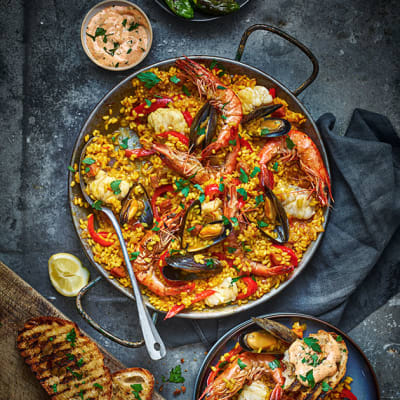Jack Stein's Basque crab gratin with tortilla and padron peppers 