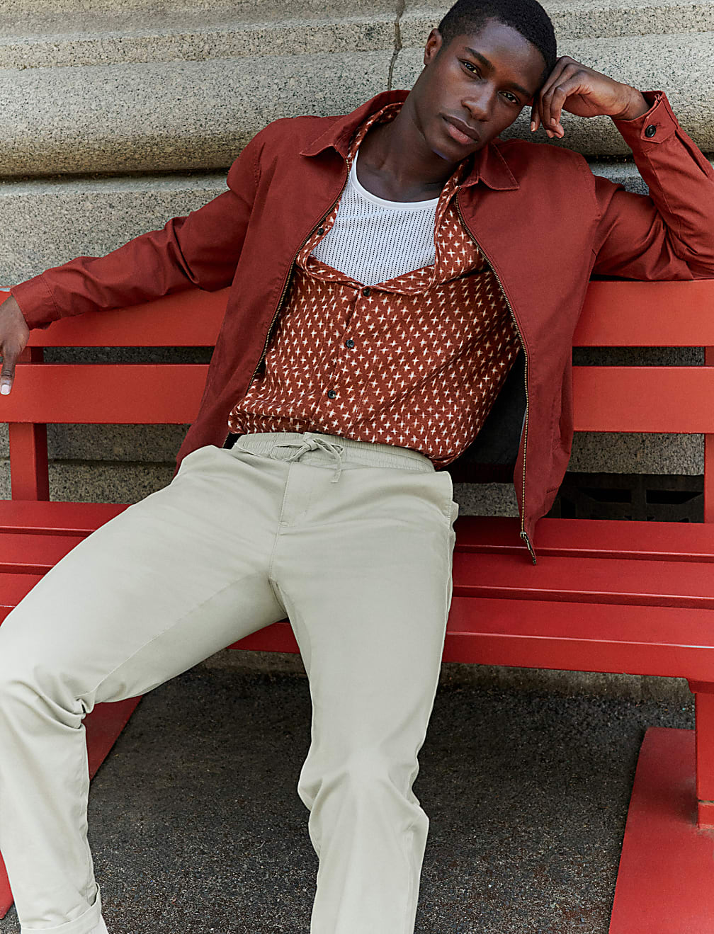 Buy Cotton Rich Harrington Jacket at Marks Spencer