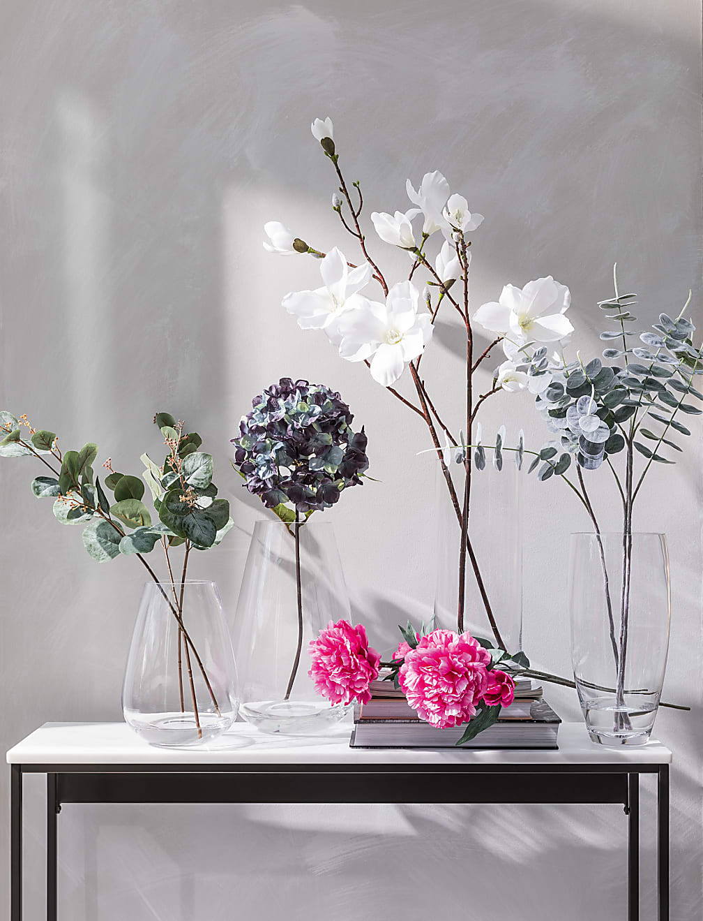 Set of 2 Artificial Hydrangeas Single Stems