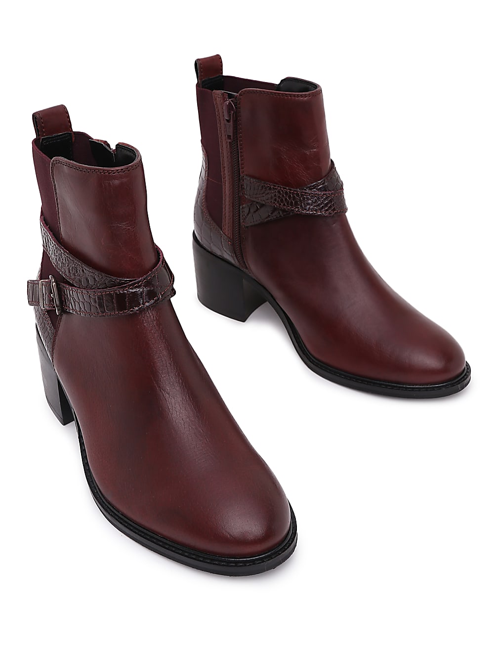 Buy Leather Plain Boots at Marks Spencer