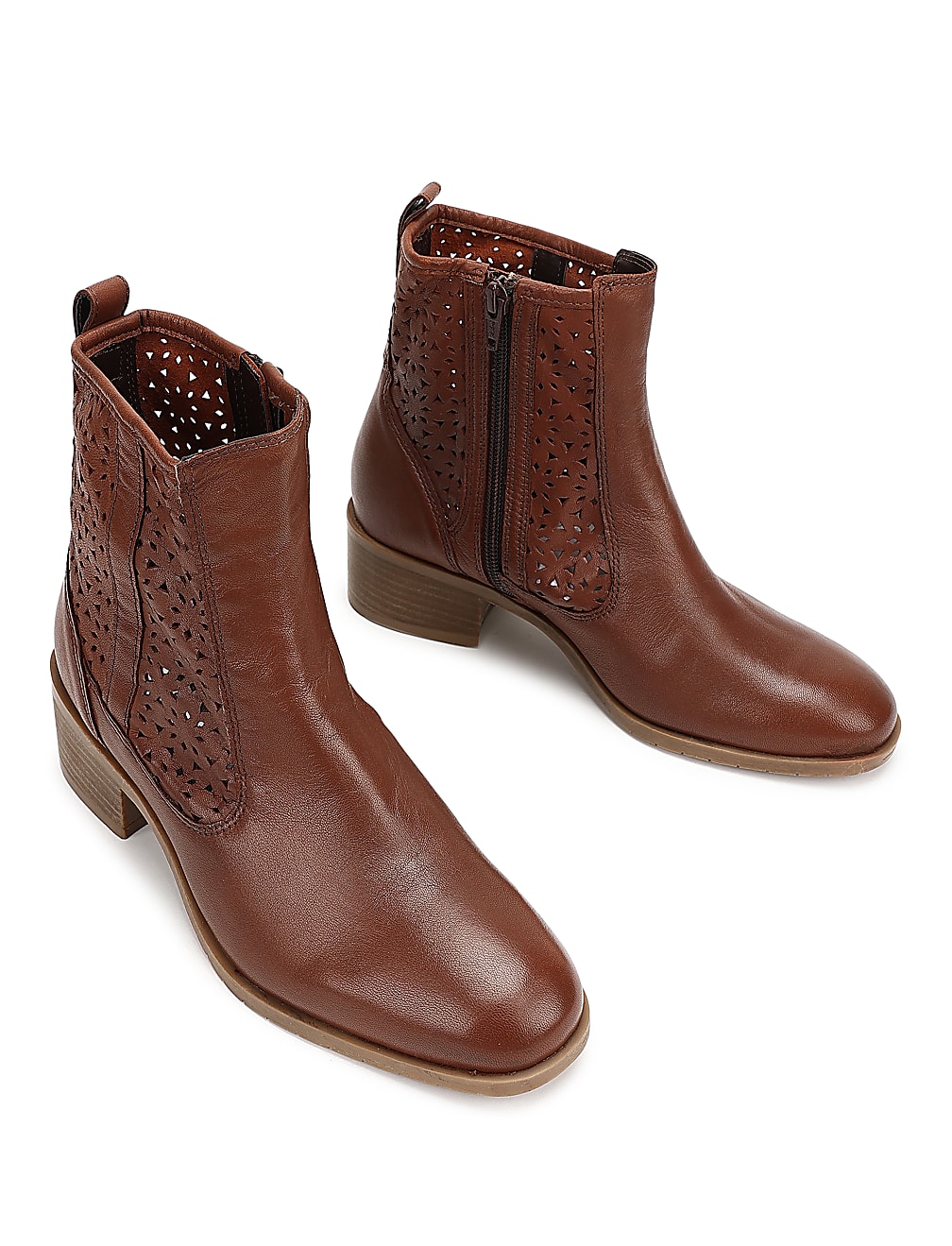 Pure Leather Laser Cut High Boots