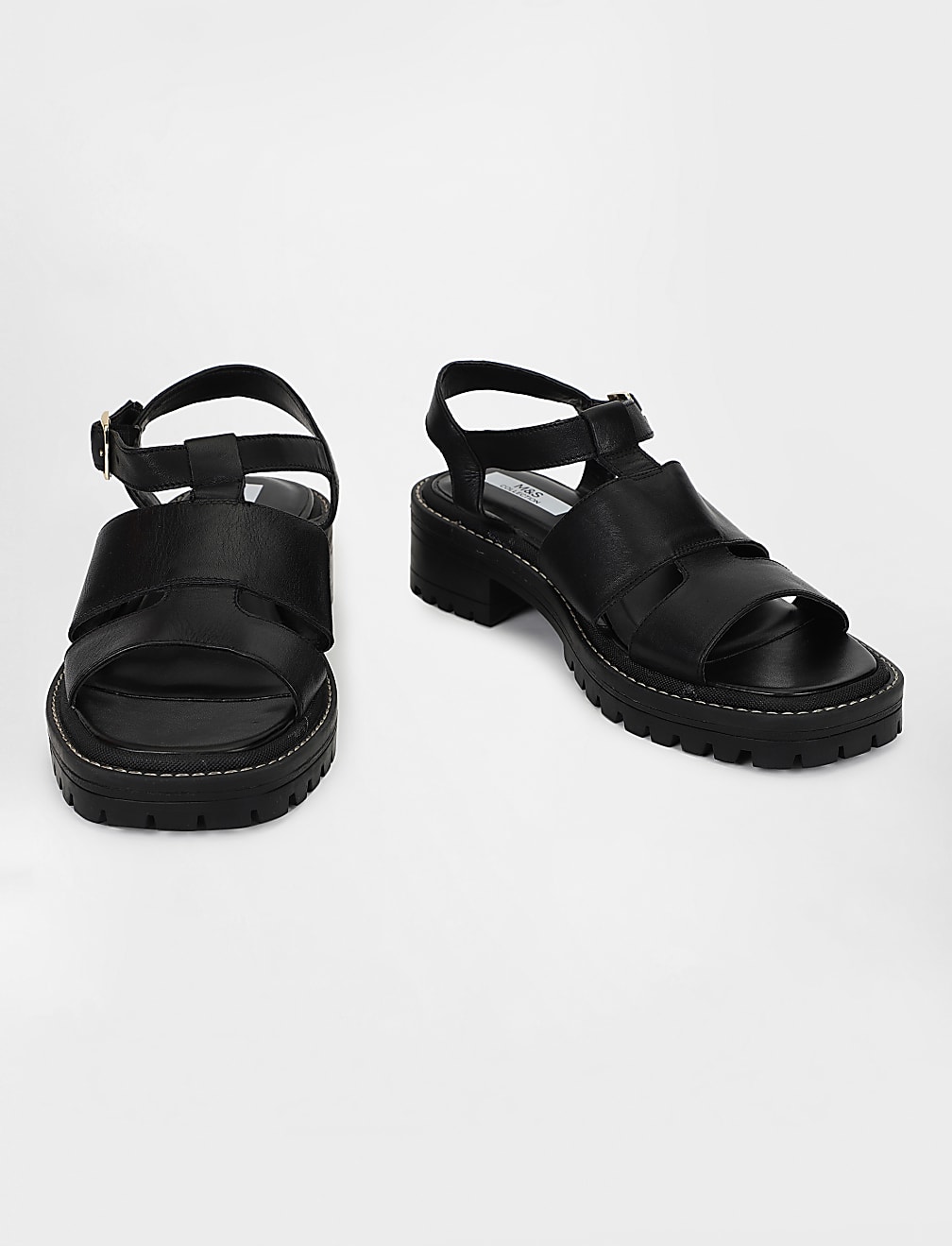 Leather Buckle Closure Sandals
