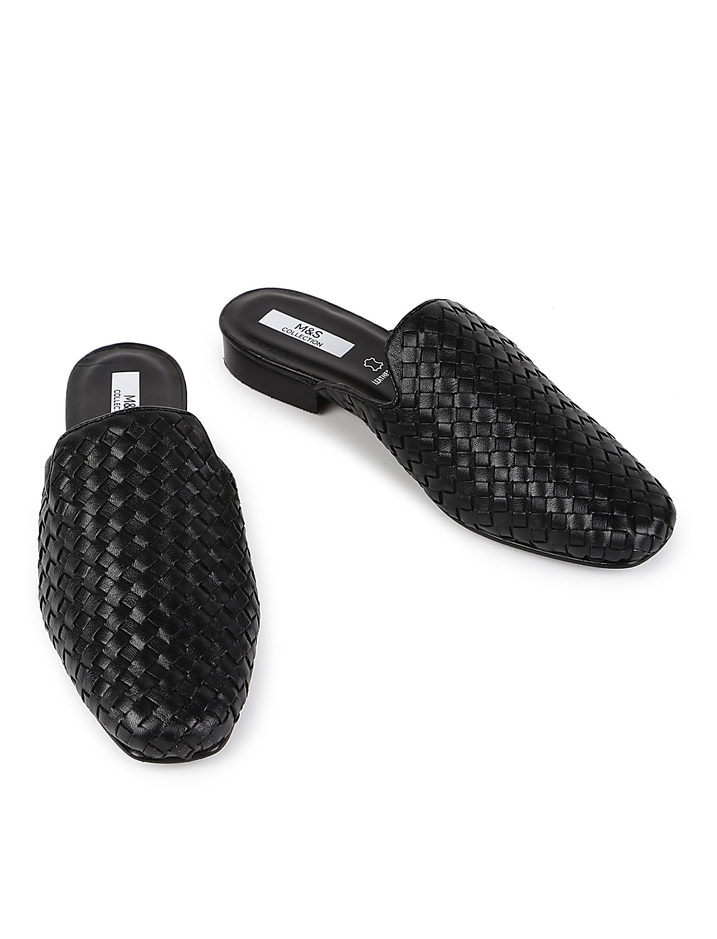 Leather Self Design Standard Fit Mules
