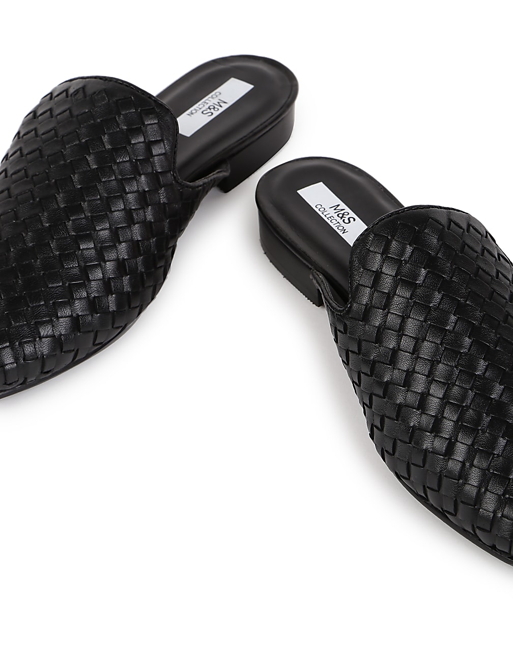 Leather Self Design Standard Fit Mules