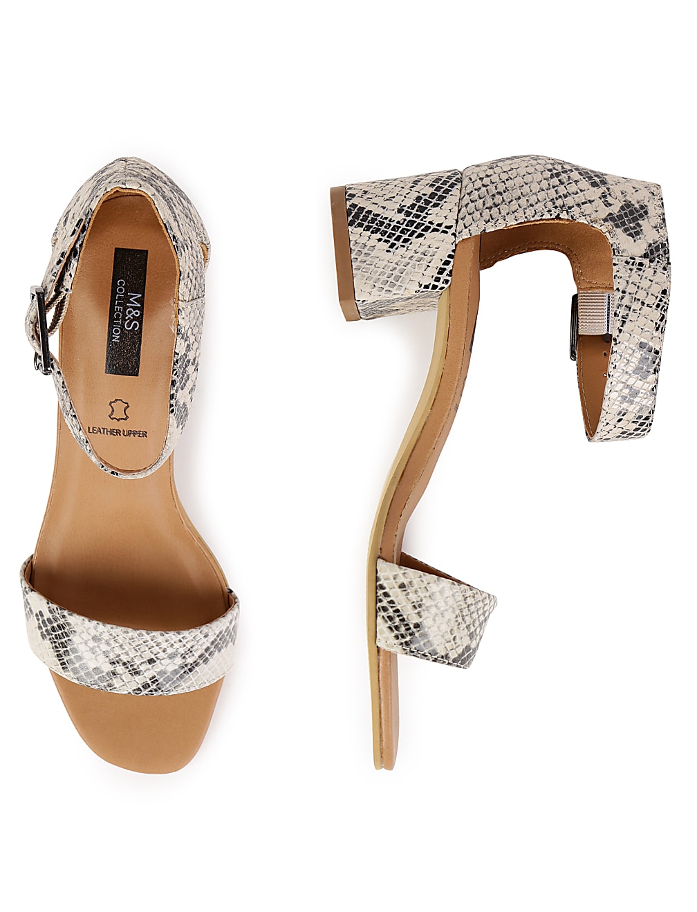 Leather Snake Print Standard Fit Heels