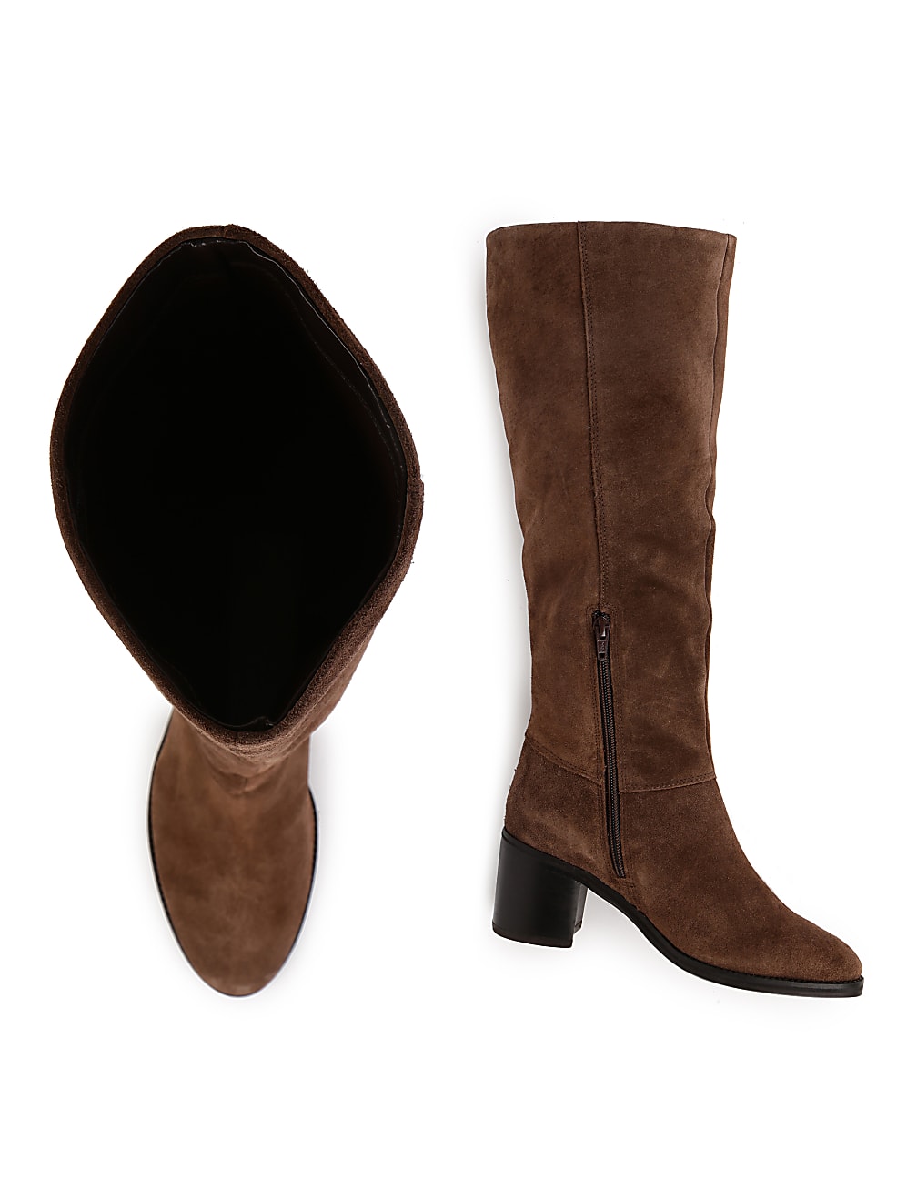Leather Plain Standard Fit High Boots