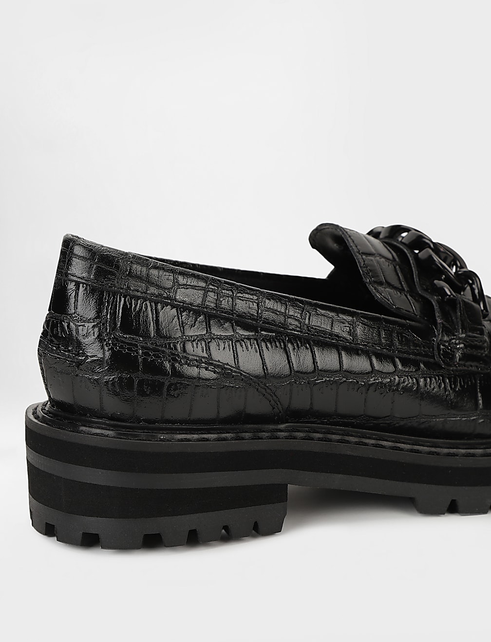 Pure Leather Textured Slip On Loafers