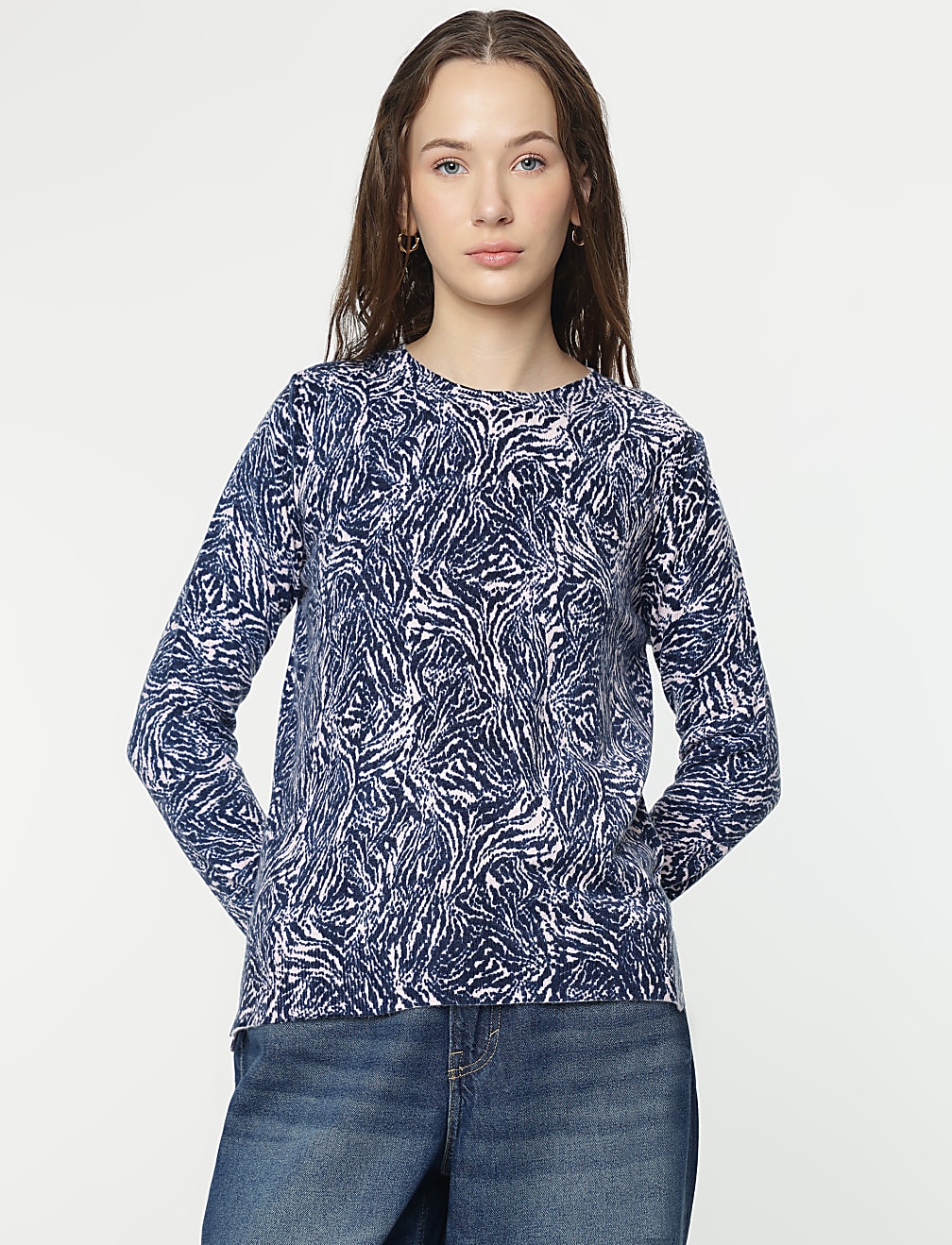 Pure Acrylic Swirl Printed Jumper