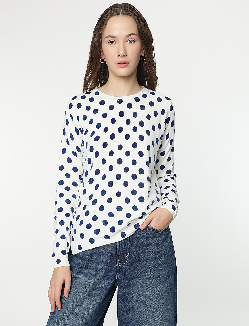 Buy Pure Acrylic Polka Dots Jumper at Marks Spencer