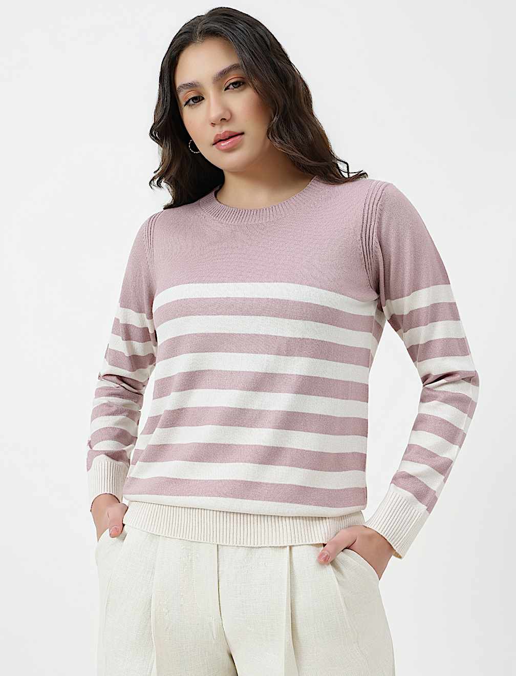 PRINTED OPP CREW NECK JUMPER