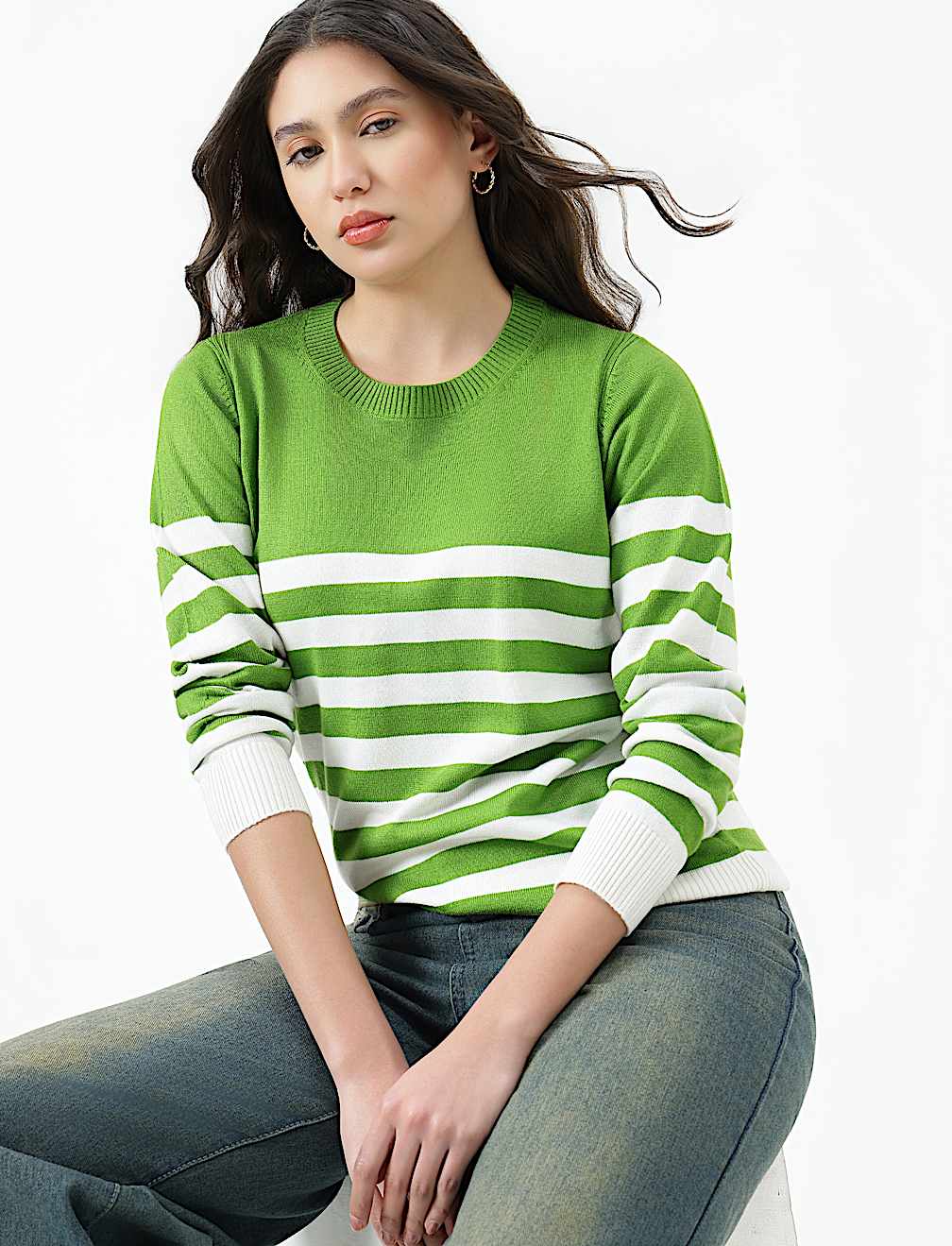 PRINTED OPP CREW NECK JUMPER