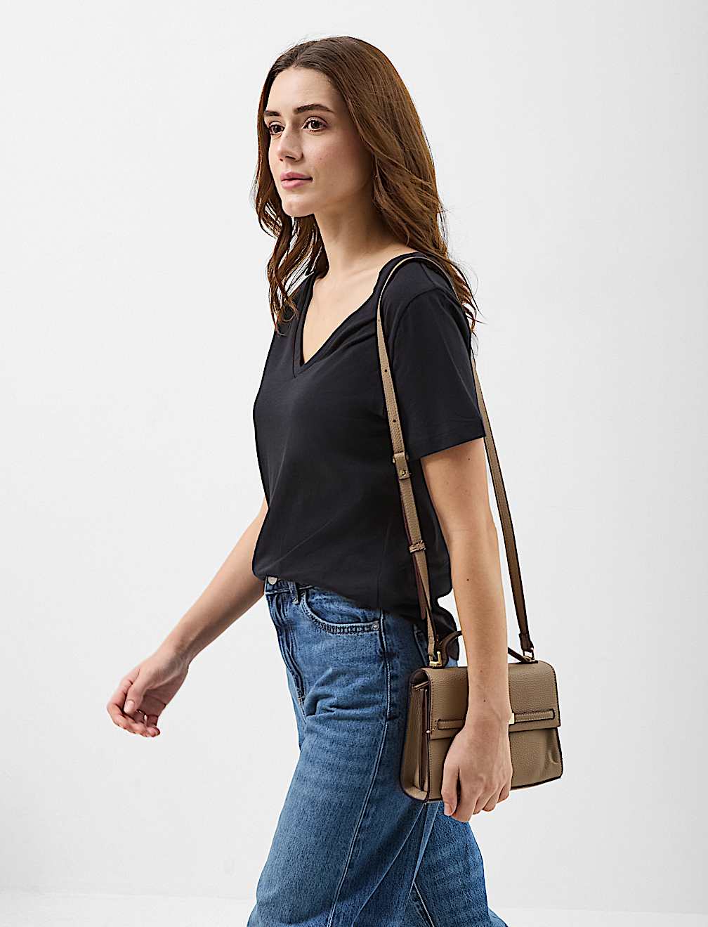 Pure Cotton V Neck T-Shirt