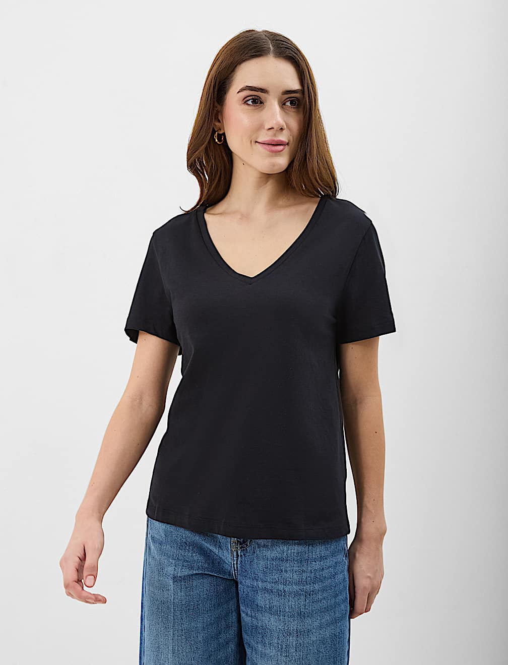 Pure Cotton V Neck T-Shirt
