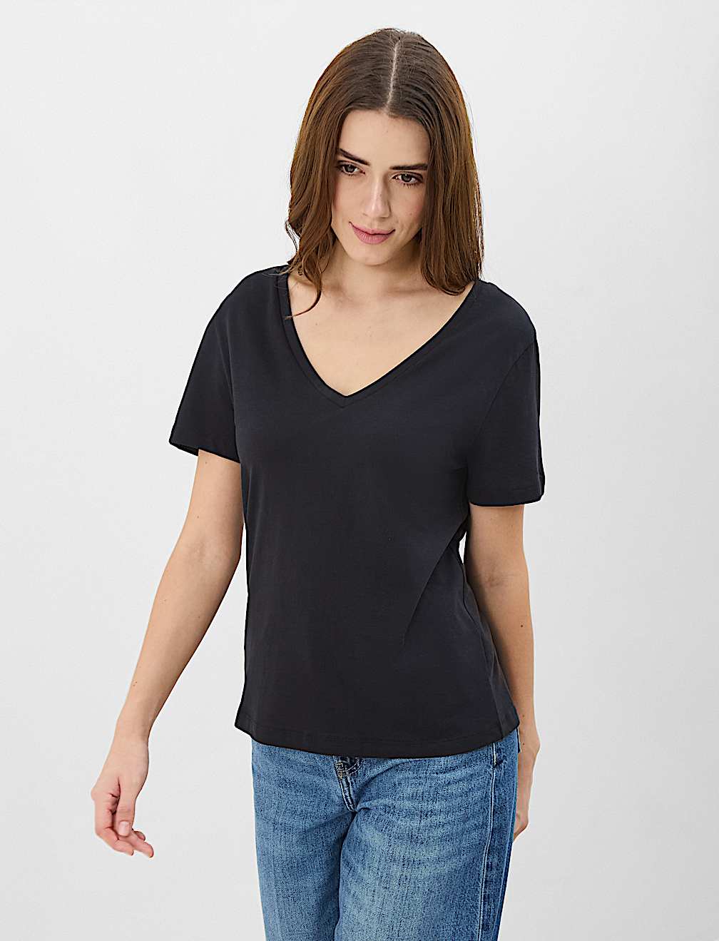 Pure Cotton V Neck T-Shirt