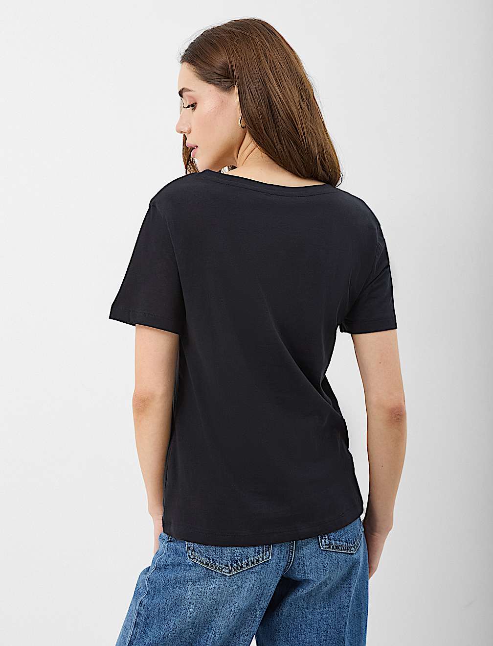Pure Cotton V Neck T-Shirt