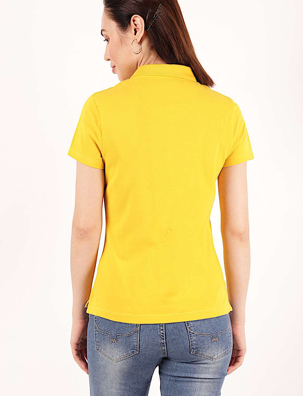 Pure Cotton Plain Polo Neck T-Shirt