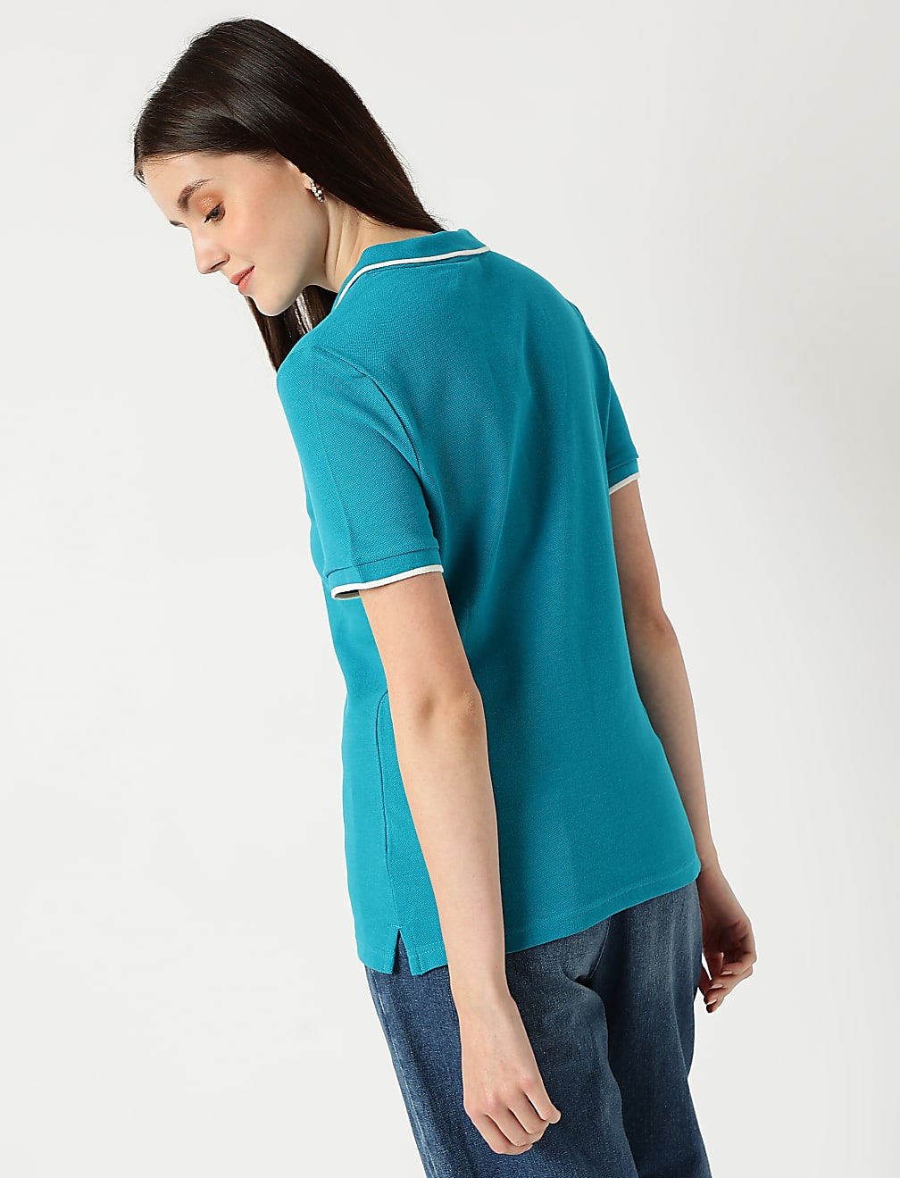 Pure Cotton Polo Neck T-Shirt