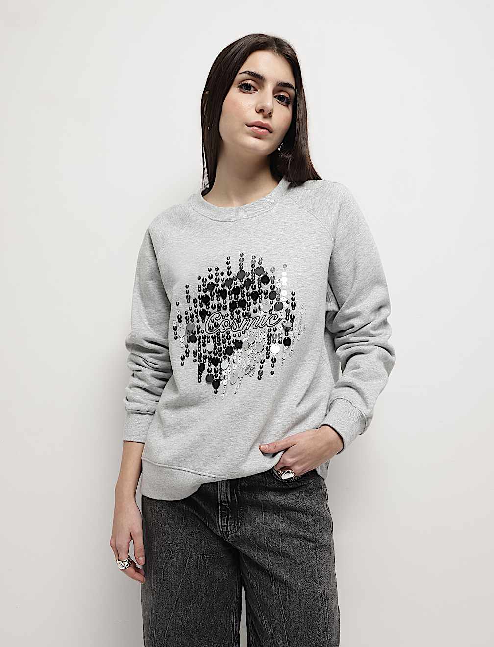 Pure Cotton Embellished Sweatshirt