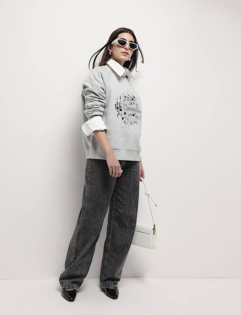 Pure Cotton Embellished Sweatshirt