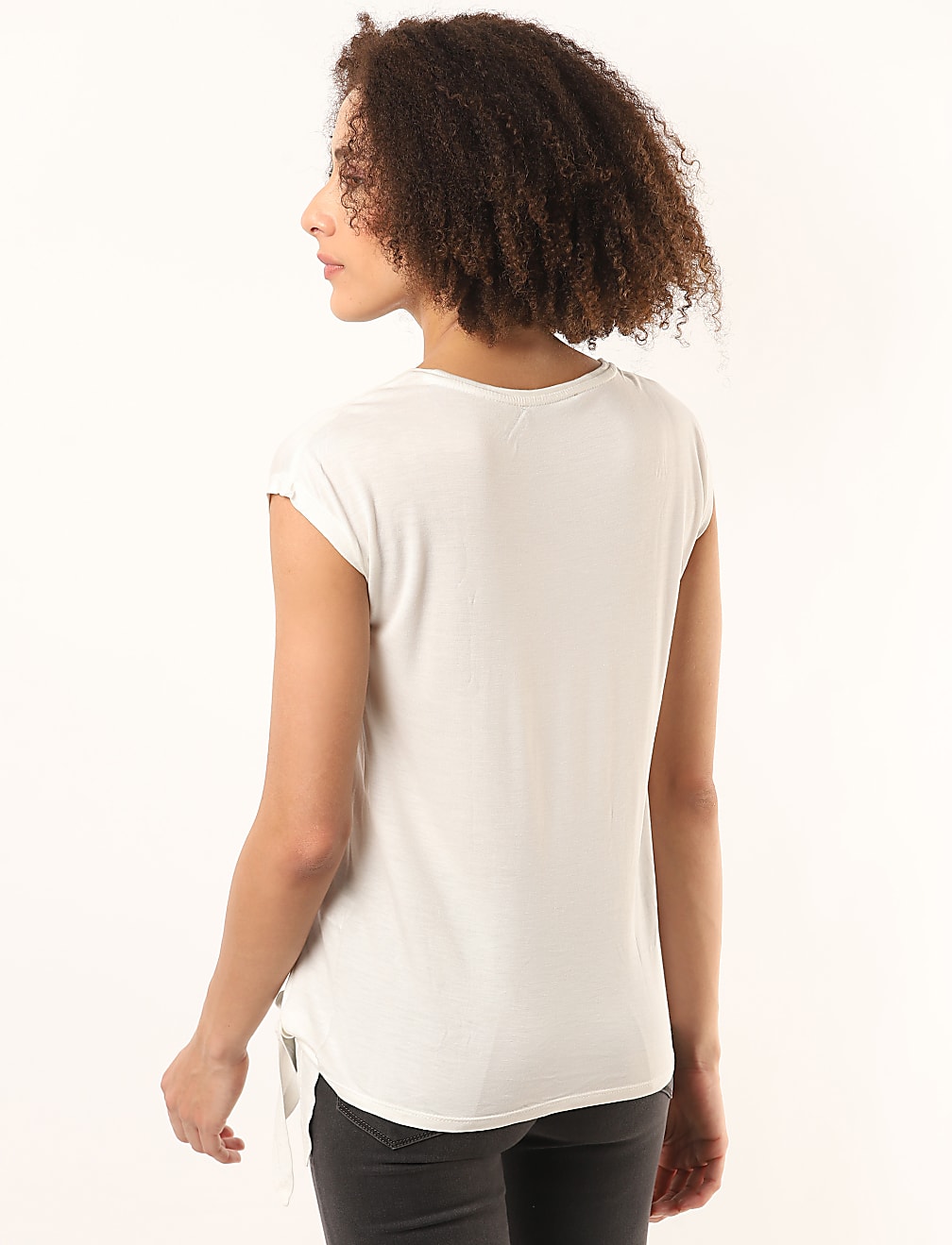 Pure Viscose Sequined Round Neck Top