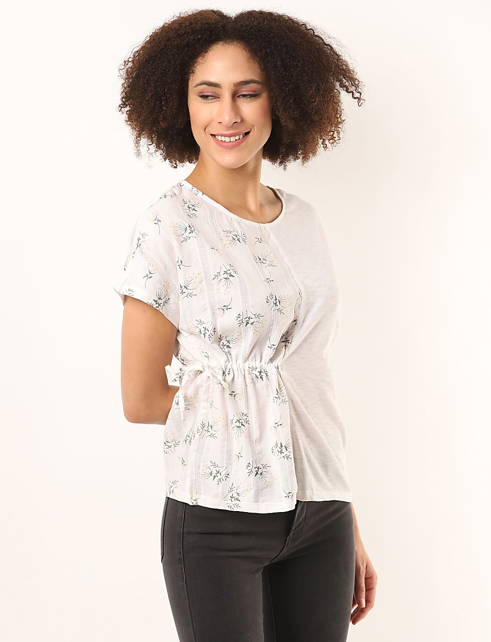 Pure Cotton Printed Round Neck Top