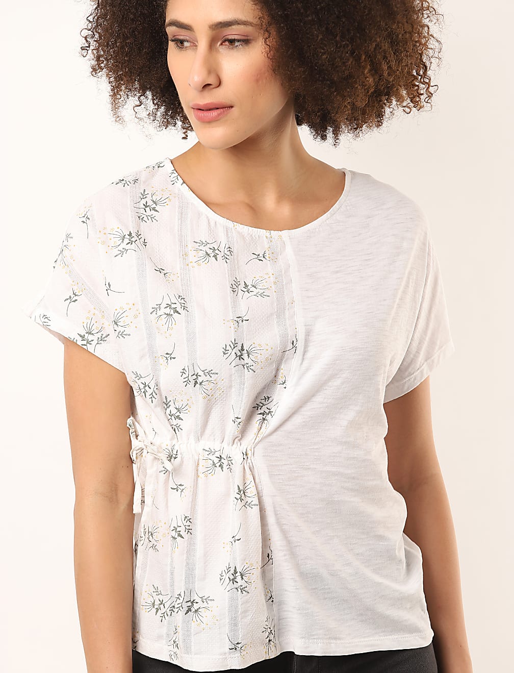 Pure Cotton Printed Round Neck Top