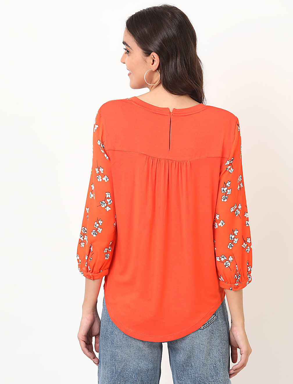 Floral Round Neck Top