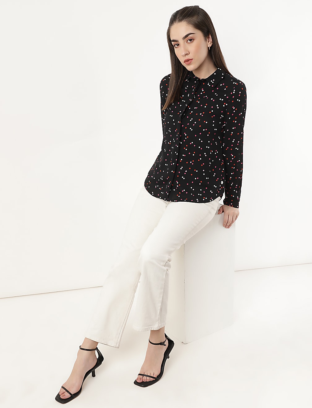 Printed Round Neck Blouse
