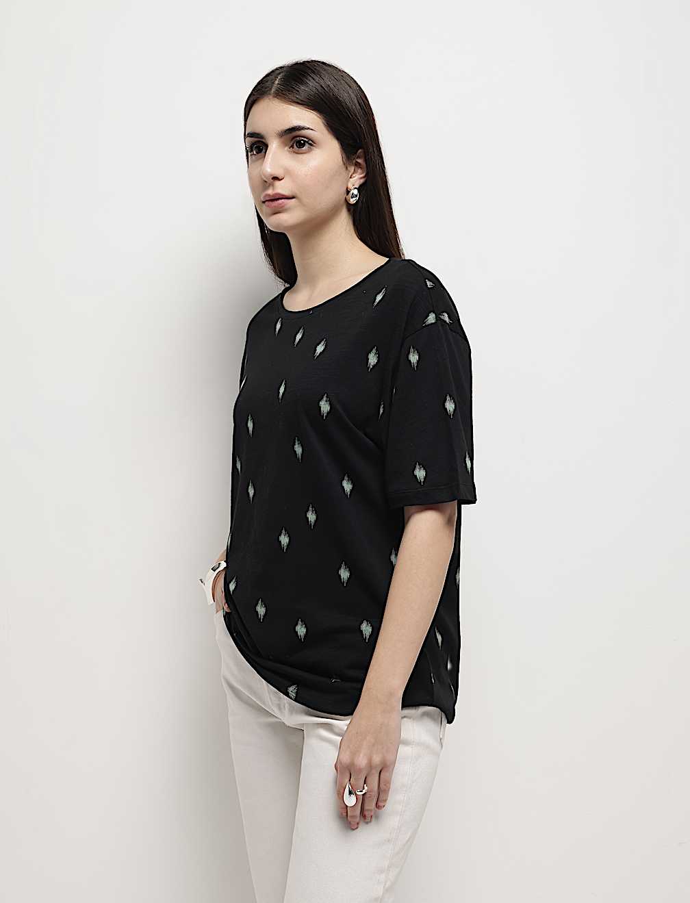 Cotton Modal Printed Relaxed Fit T-Shirt