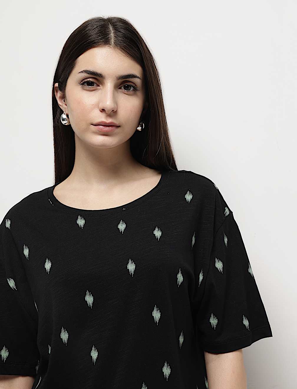 Cotton Modal Printed Relaxed Fit T-Shirt