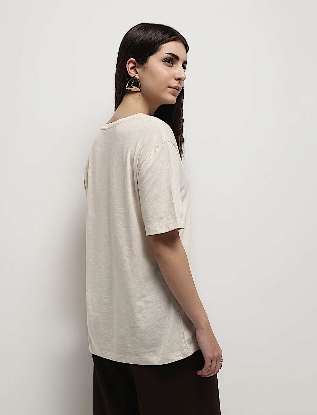 Cotton Modal Tropical Print T-Shirt