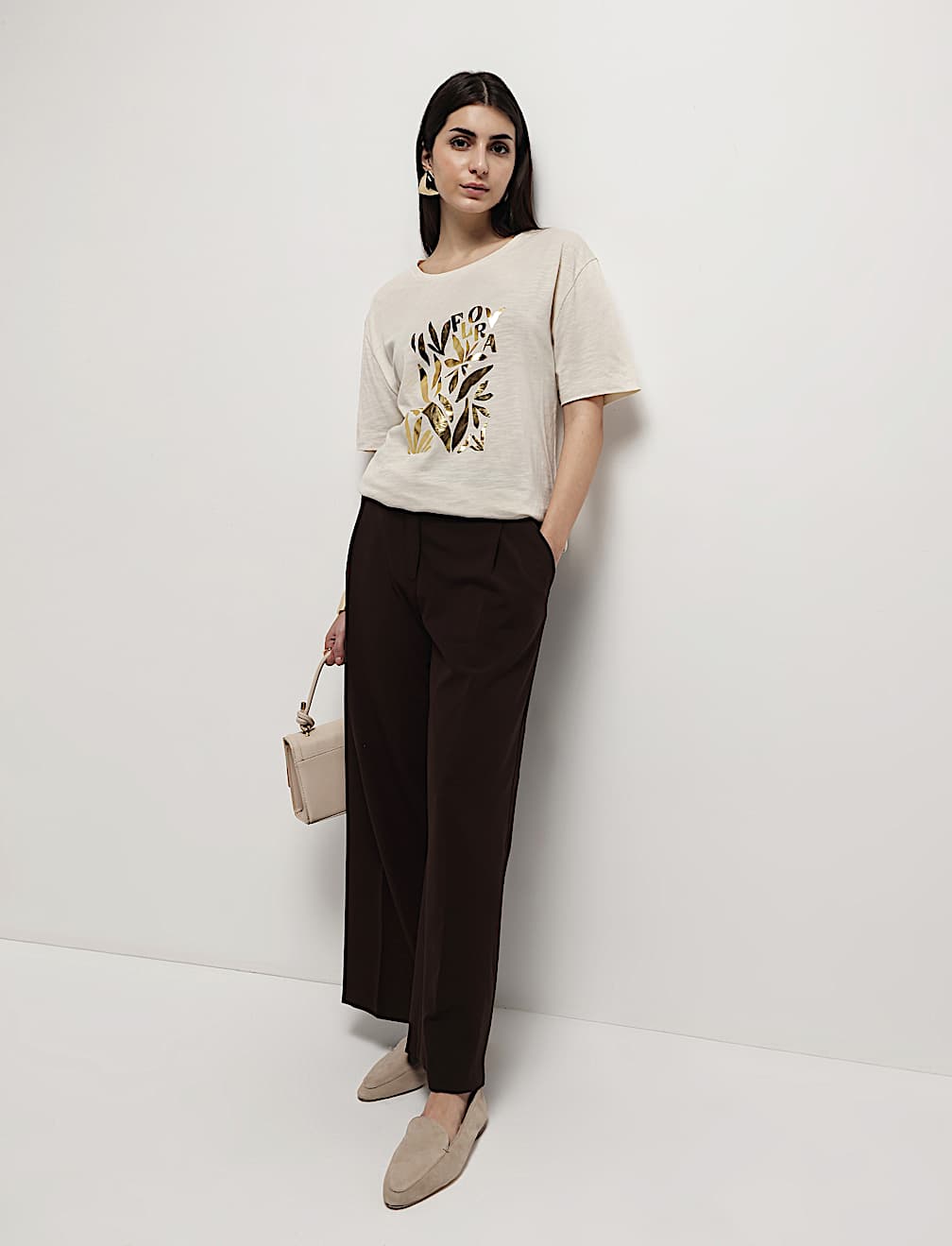 Cotton Modal Tropical Print T-Shirt