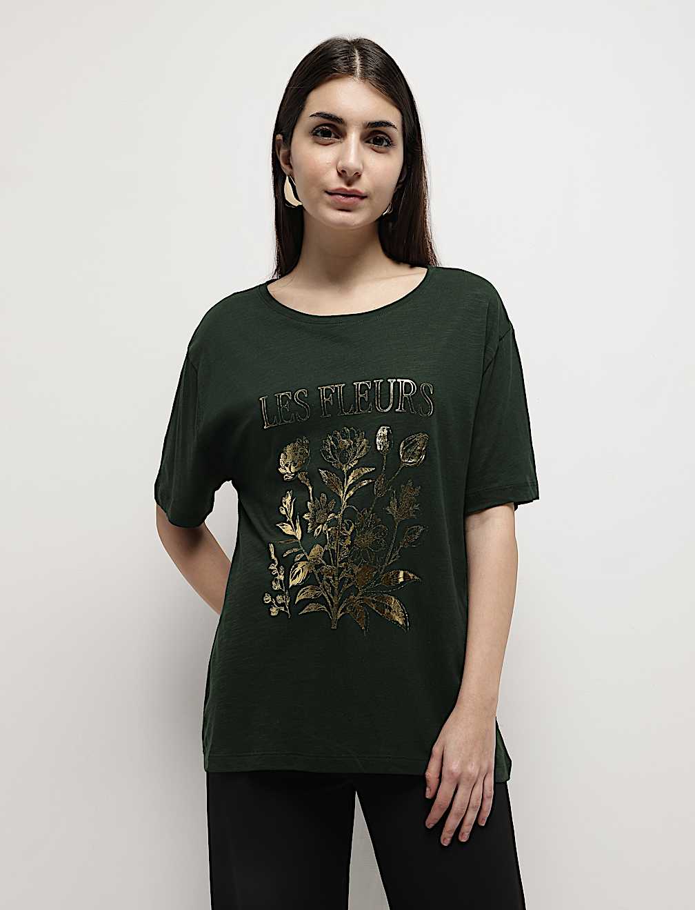 Cotton Modal Floral Print T-Shirt