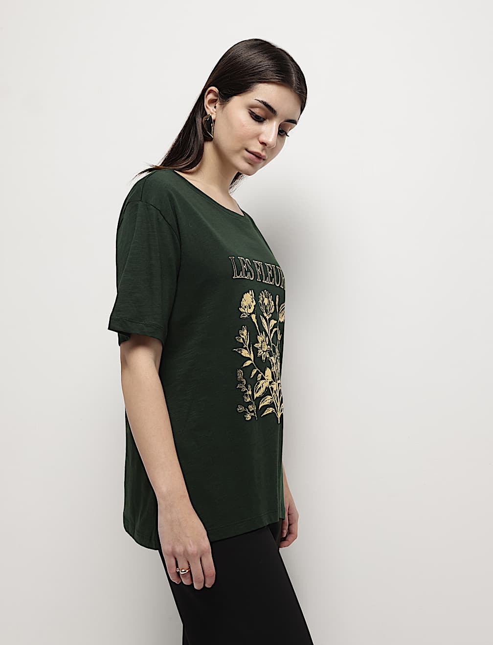 Cotton Modal Floral Print T-Shirt