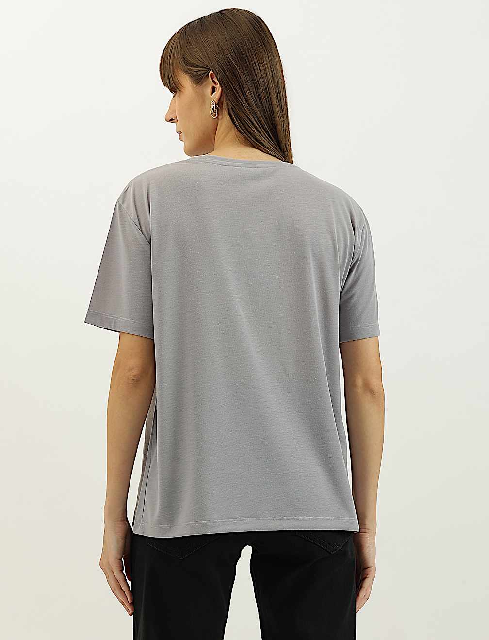 Santa Monica 84 Applique Round Neck T-Shirt