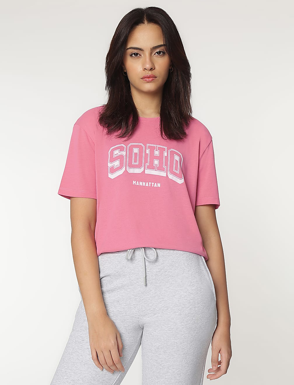 Typography Printed Round Neck T-Shirt