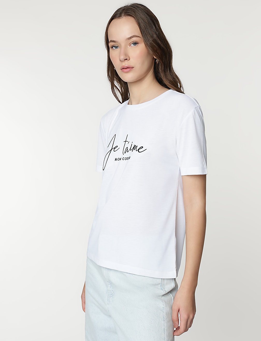 Embroidered Round Neck T-Shirt