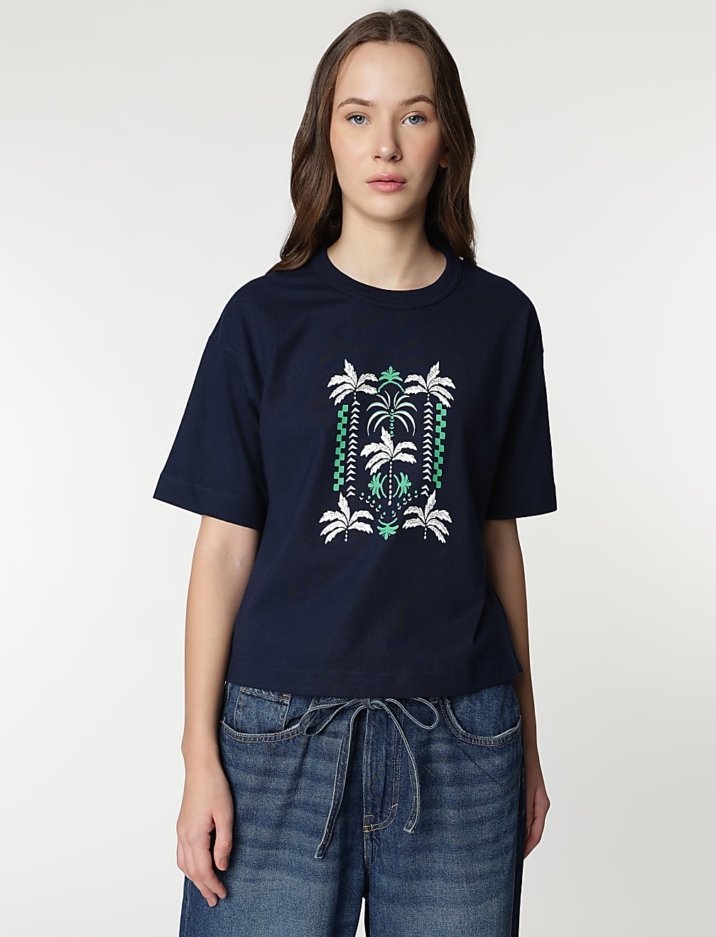 Pure Cotton Tropical Printed T-Shirt