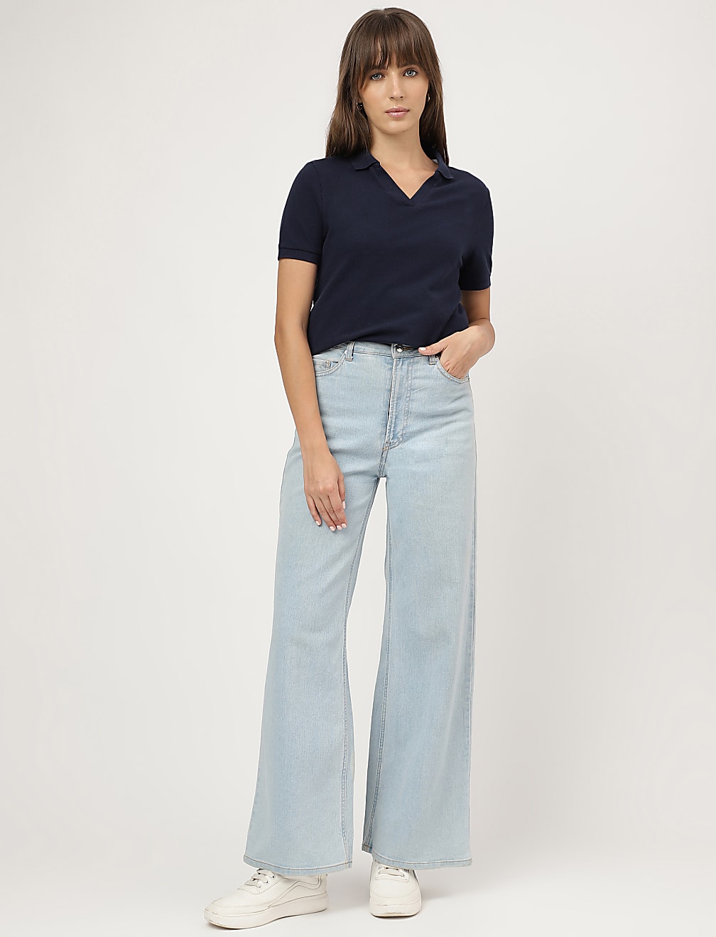 Polo Collar Plain T-shirt