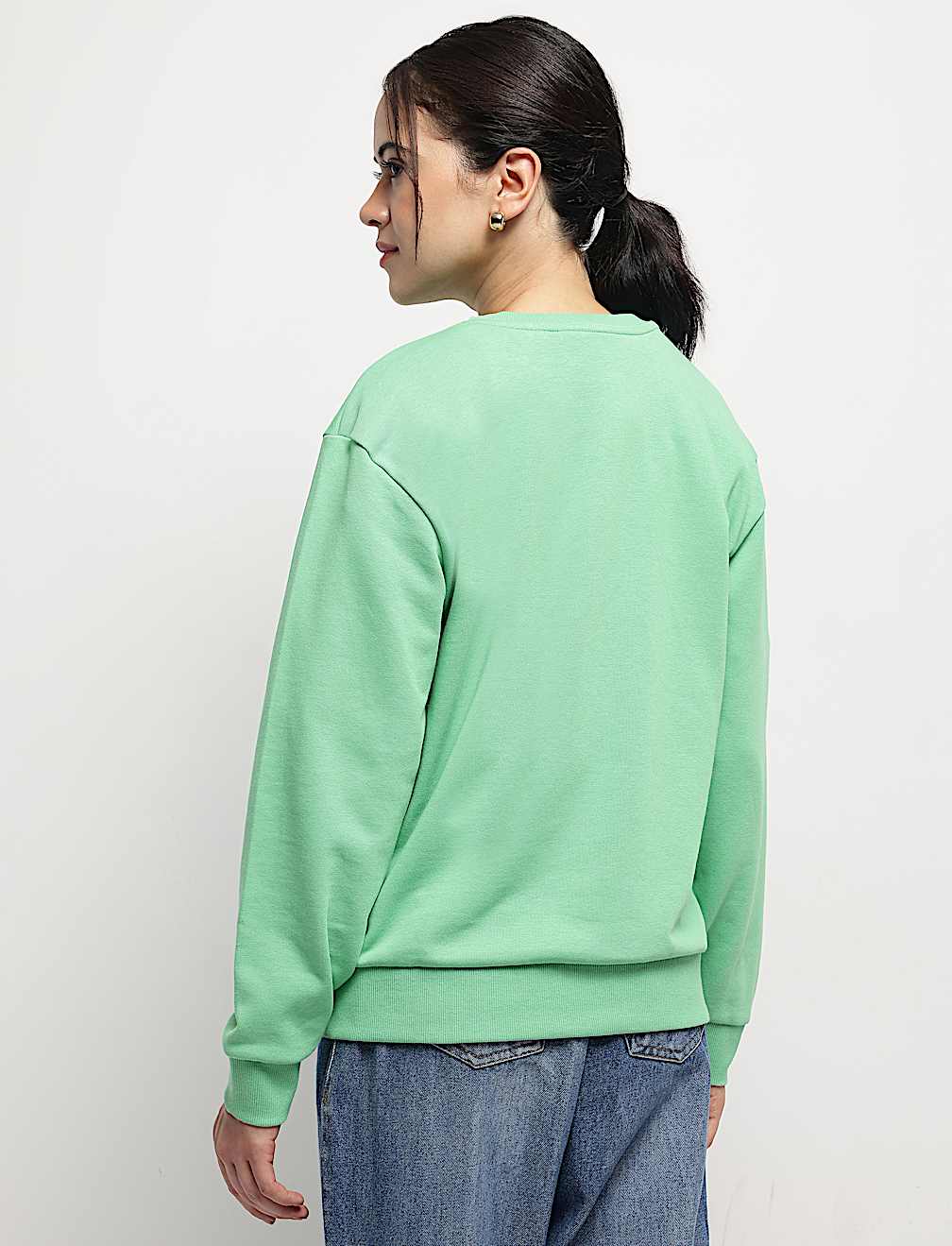 Crew Neck Plain Sweatshirt