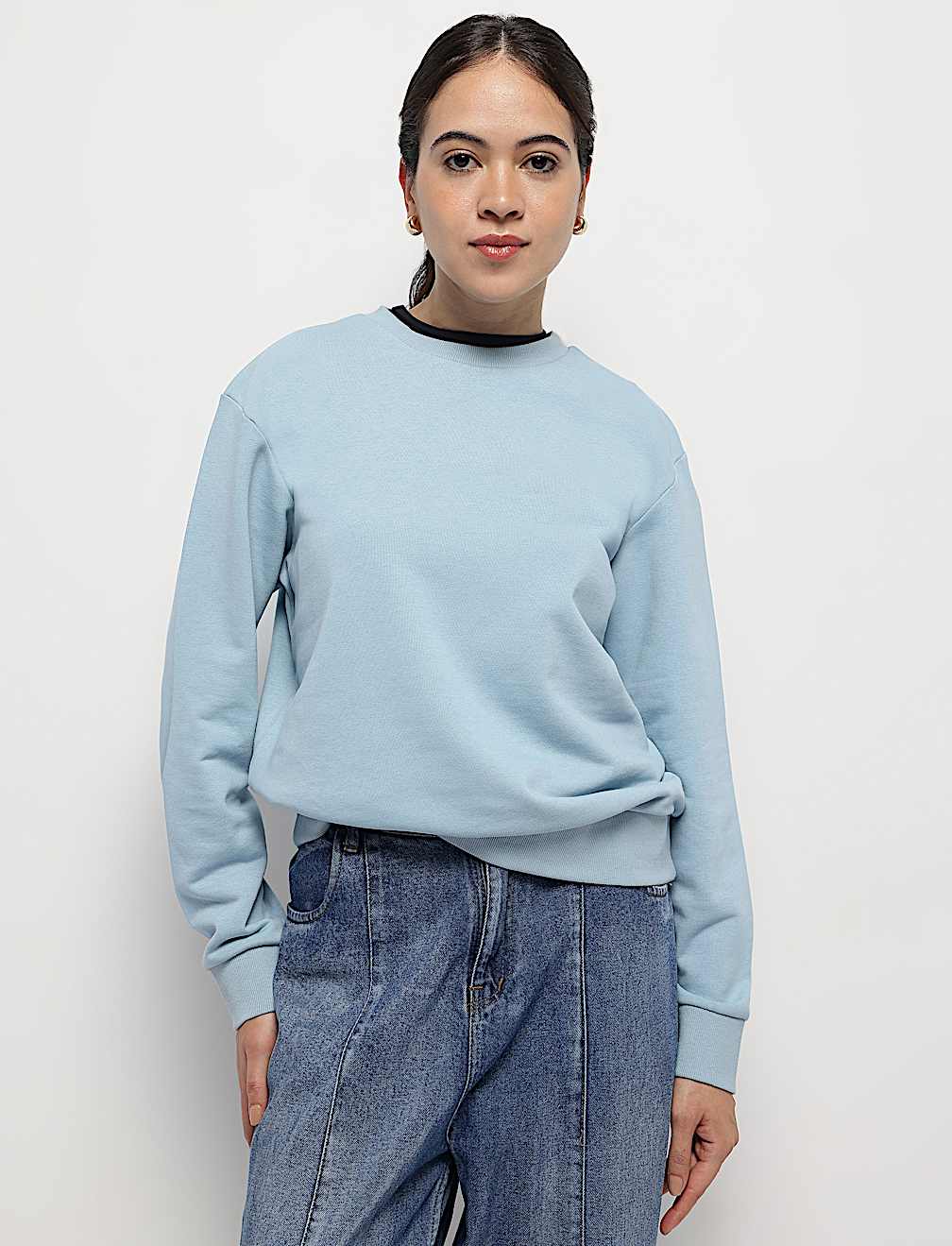 Crew Neck Plain Sweatshirt