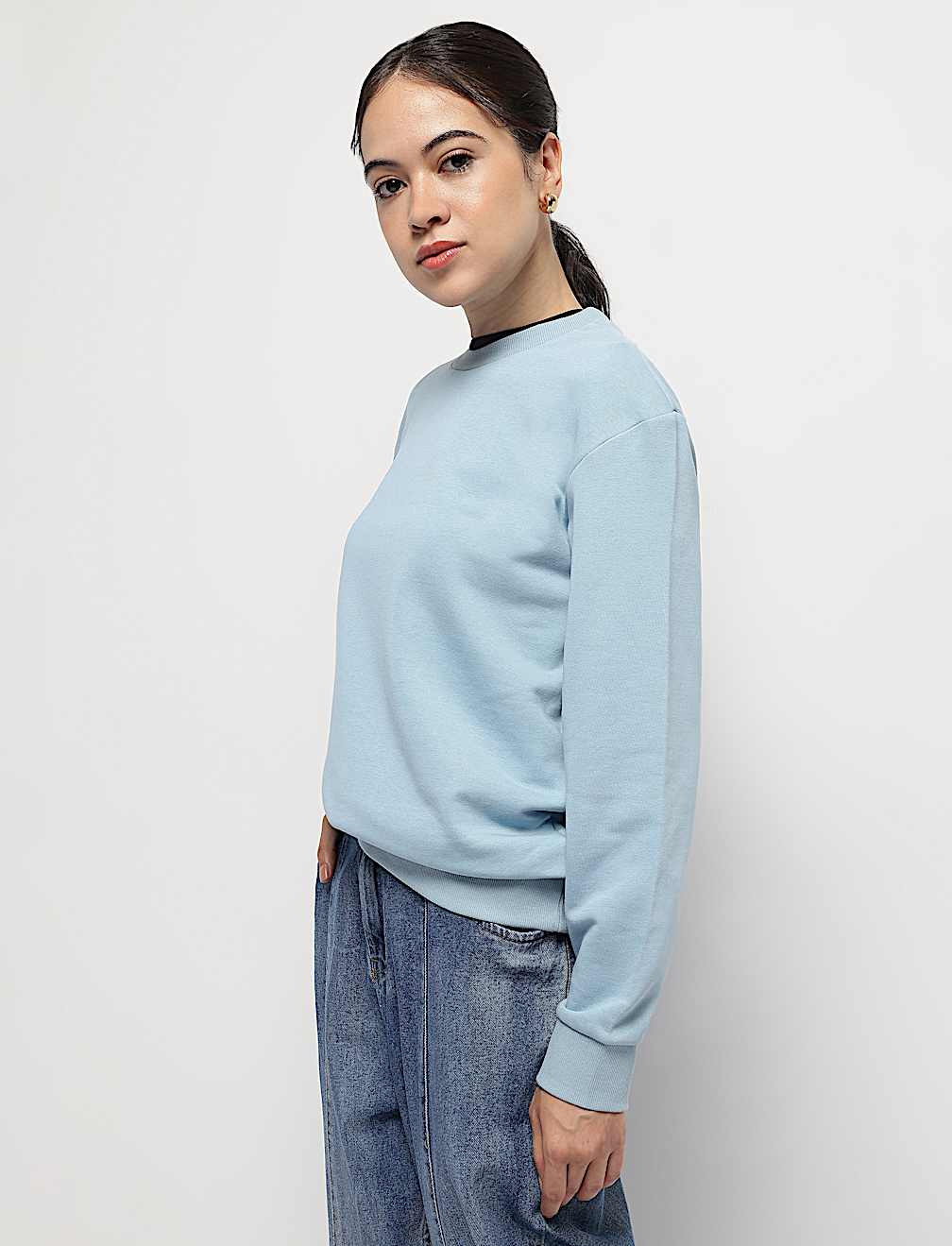 Crew Neck Plain Sweatshirt
